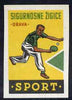 Match Box Label - Table Tennis superb unused condition from Yugoslavian Sports & Pastimes Drava series