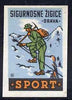 Match Box Label - Mountaineering superb unused condition from Yugoslavian Sports & Pastimes Drava series
