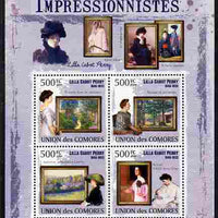 Comoro Islands 2009 The Impressionists - Lilla Cabot Perry perf sheetlet containing 4 values unmounted mint