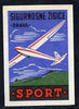 Match Box Label - Gliding superb unused condition from Yugoslavian Sports & Pastimes Drava series