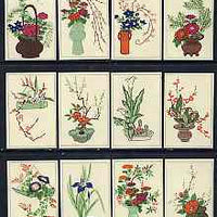 Match Box Labels - complete set of 12 Flower Arrangements very fine unused condition (Japanese)