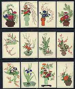 Match Box Labels - complete set of 12 Flower Arrangements very fine unused condition (Japanese)