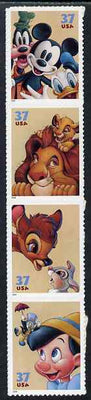 United States 2004 Disney Cartoon Characters set of 4 self Adhesives SG 4373a