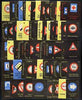 Match Box Labels - complete set of 65 Road Signs, superb unused condition (Hungarian)