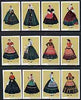 Match Box Labels - complete set of 12 Portuguese Costumes (set 4 - olive background) superb unused condition (Portuguese)