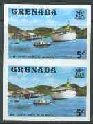 Grenada 1975 Deep Water Dock 5c unmounted mint imperforate pair (as SG 653)