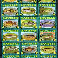 Match Box Labels - complete set of 18 Freshwater Fish, superb unused condition (Lavells) note - the label states a series of 25 but only nos 1 to 18 were ever produced