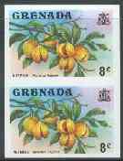 Grenada 1975 Nutmegs 8c unmounted mint imperforate pair (as SG 655)