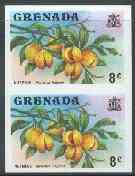 Grenada 1975 Nutmegs 8c unmounted mint imperforate pair (as SG 655)
