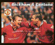 Abkhazia 1997 Football Stars perf souvenir sheet (2000 value featuring Beckham & Cantona) unmounted mint