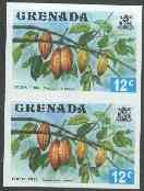 Grenada 1975 Cocoa Tree 12c unmounted mint imperforate pair (as SG 657)