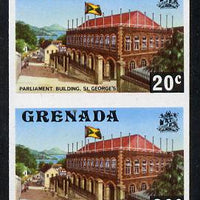 Grenada 1975 Parliament Building 20c unmounted mint imperforate pair (as SG 659)