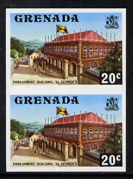 Grenada 1975 Parliament Building 20c unmounted mint imperforate pair (as SG 659)