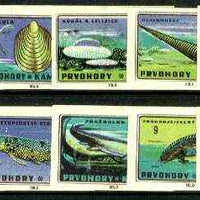 Match Box Labels - 10 Prehistoric Animals (part 1 of 4 nos 1-10), superb unused condition (Czechoslovakian Solo Match Co)