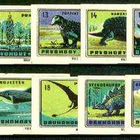 Match Box Labels - 10 Prehistoric Animals (part 2 of 4 nos 11-20), superb unused condition (Czechoslovakian Solo Match Co)