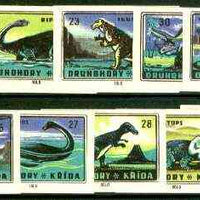 Match Box Labels - 10 Prehistoric Animals (part 3 of 4 nos 21-30), superb unused condition (Czechoslovakian Solo Match Co)