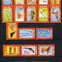Match Box Labels - complete set of 18 Wild West, superb unused condition (Cornish Match Co)