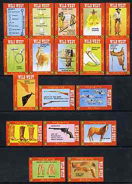 Match Box Labels - complete set of 18 Wild West, superb unused condition (Cornish Match Co)