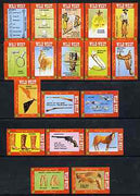 Match Box Labels - complete set of 18 Wild West, superb unused condition (Cornish Match Co)