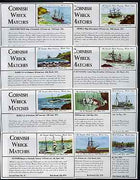 Match Box Labels - 10 Cornish Ship Wrecks (nos 21-30 the scarce dozen size outer labels), superb unused condition (Cornish Match Co issued July 1970)