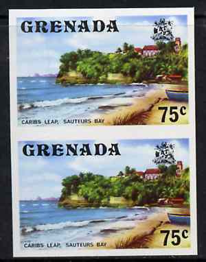 Grenada 1975 Sauteurs Bay 75c unmounted mint imperforate pair (as SG 663)