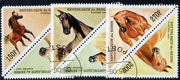 Benin 1997 Horses Triangular complete set of 6 values cto used, SG 1624-29