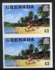 Grenada 1975 Grand Anse Beach $3 unmounted mint imperforate pair (as SG 666)