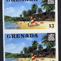 Grenada 1975 Grand Anse Beach $3 unmounted mint imperforate pair (as SG 666)