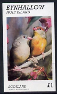 Eynhallow 1982 Love Birds imperf souvenir sheet (£1 value) unmounted mint