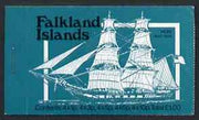 Falkland Islands 1978 Mailships £1 booklet (blue-green cover showing Hebe & Darwin) complete each pane with first day cancel, SG SB2