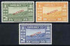 Costa Rica 1946 Central American & Caribbean Football Championships unmounted mint set of 3 opt'd MUESTRA, as SG 410-12