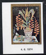 French Polynesia 1974 Paintings 20f (Flower Arrangement) imperf from limited printing, unmounted mint as SG 189