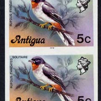 Antigua 1976 Solitaire Bird 5c (with imprint) unmounted mint imperforate pair (as SG 474B)