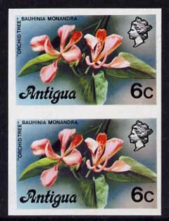 Antigua 1976 Orchid Tree 6c (without imprint) unmounted mint imperforate pair (as SG 475A)