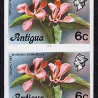 Antigua 1976 Orchid Tree 6c (with imprint) unmounted mint imperforate pair (as SG 475B)