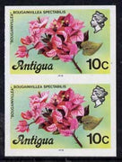 Antigua 1976 Bougainvillea 10c (with imprint) unmounted mint imperforate pair (as SG 476B)