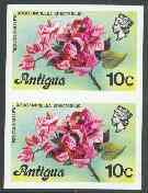 Antigua 1976 Bougainvillea 10c (without imprint) unmounted mint imperforate pair (as SG 476A)