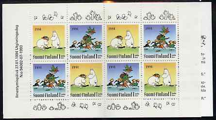 Booklet - Finland 1994 Moomin 8 klass booklet complete and pristine, SG SB42
