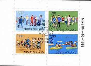 Finland 1989 Sport 7m60 booklet complete with first day commemorative cancel, SG SB27