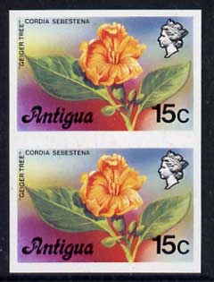 Antigua 1976 Geiger Tree 15c (without imprint) unmounted mint imperforate pair (as SG 477A)