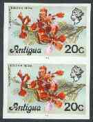 Antigua 1976 Flamboyant 20c (with imprint) unmounted mint imperforate pair (as SG 478B)