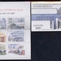 Finland 1986 Modern Architecture 9m60 booklet complete and pristine, SG SB20