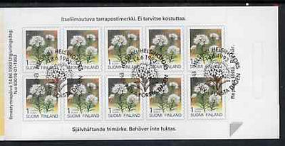 Booklet - Finland 1993 Provincial Plants (Labrador Tea) 23m self-adhesive booklet complete with first day commemorative cancel, SG SB38