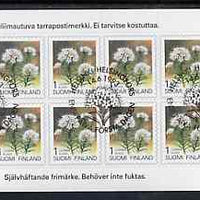 Finland 1993 Provincial Plants (Labrador Tea) 23m self-adhesive booklet complete with first day commemorative cancel, SG SB38