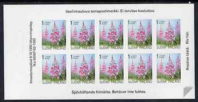 Finland 1992 Provincial Plants (Rosebay Willowherb) 1k self-adhesive in complete sheetlet of 10, SG 1303