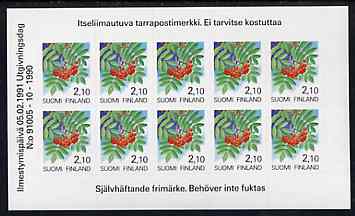 Finland 1991 Provincial Plants (Rowan) 2m10 self-adhesive in complete sheetlet of 10, SG 1206