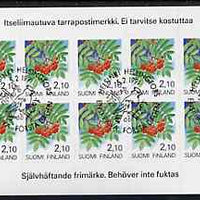 Finland 1991 Provincial Plants (Rowan) 2m10 self-adhesive in complete sheetlet of 10 with first day commemorative cancel, SG 1206