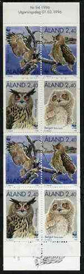 Aland Islands 1996 WWF - The Eagle Owl 19m20 booklet complete and fine SG SB4
