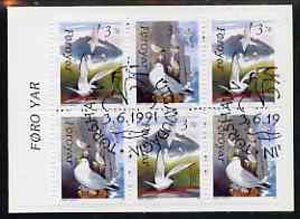 Faroe Islands 1991 Birds 22k20 booklet complete with first day commemorative cancel SG SB5