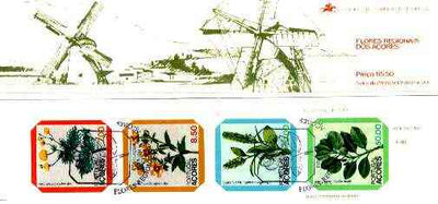 Portugal - Azores 1981 Regional Flowers 85E50 booklet (Windmill on covers) complete (stamps with commemorative cancel), SG SB2